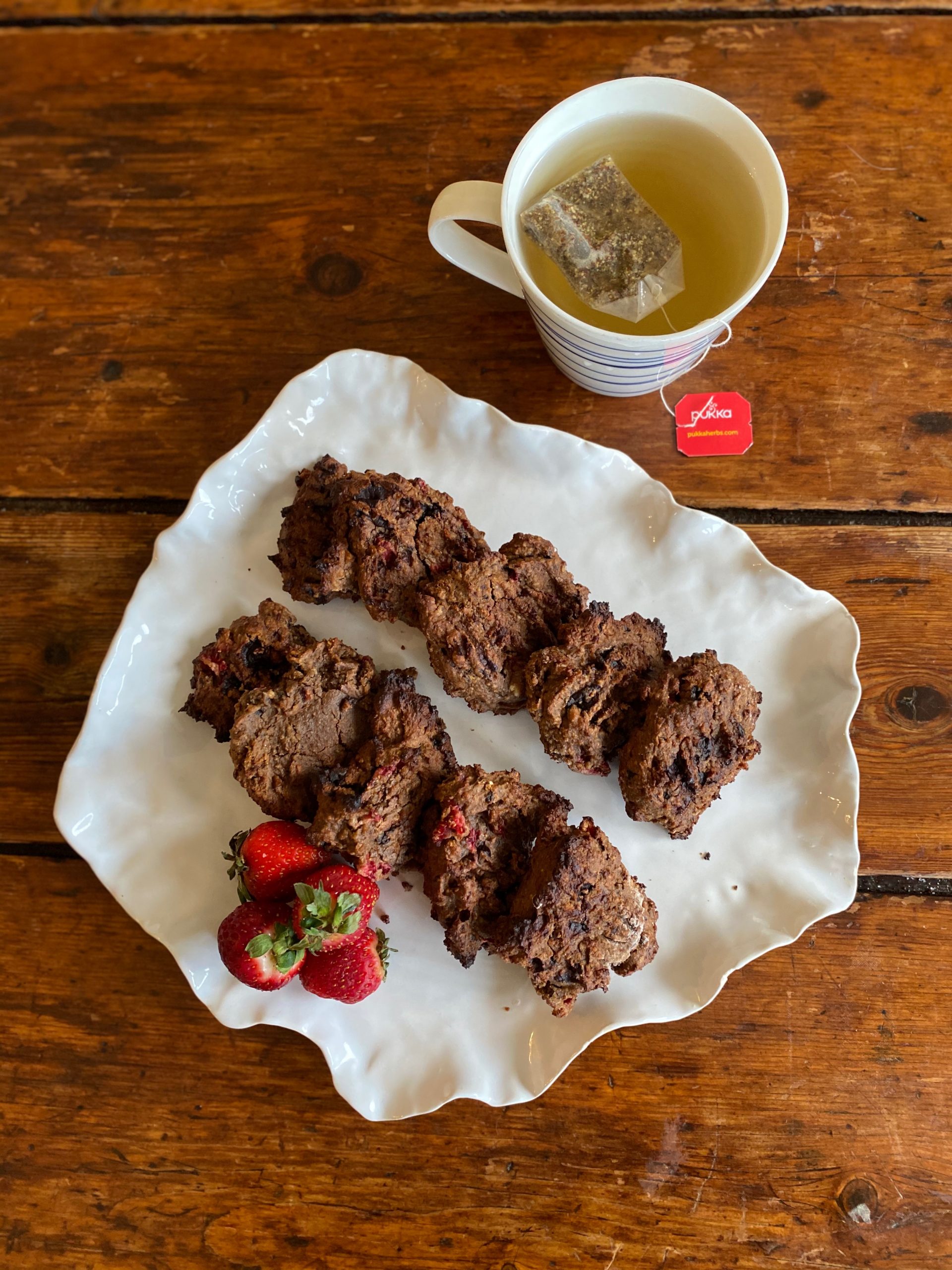 Gluten-free Chocolate Chickpea and Strawberry Cookies